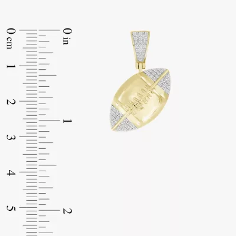 (J / I3) Mens 1/6 CT. T.W. Natural White Diamond 10K Gold Pendant