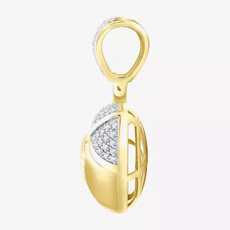 (J / I3) Mens 1/6 CT. T.W. Natural White Diamond 10K Gold Pendant