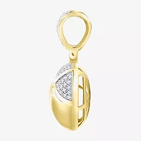 (J / I3) Mens 1/6 CT. T.W. Natural White Diamond 10K Gold Pendant