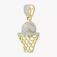 (J / I3) Mens 1/5 CT. Natural White Diamond 10K Gold Pendant