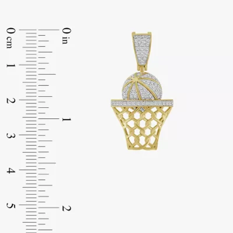 (J / I3) Mens 1/5 CT. Natural White Diamond 10K Gold Pendant