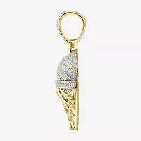 (J / I3) Mens 1/5 CT. Natural White Diamond 10K Gold Pendant