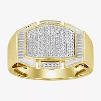 (I / I2) Mens 1/3 CT. T.W. Natural White Diamond 10K Gold Cocktail Ring