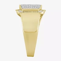(I / I2) Mens 1/3 CT. T.W. Natural White Diamond 10K Gold Cocktail Ring