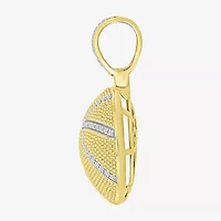 J / I3) Mens 1/5 CT. Natural White Diamond 10K Gold Pendant