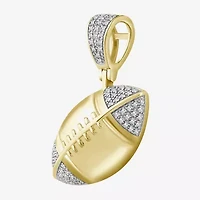 (J / I3) Mens 1/6 CT. T.W. Natural White Diamond 10K Gold Over Silver Pendant