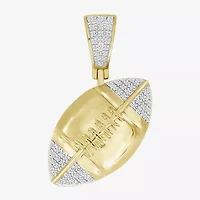 (J / I3) Mens 1/6 CT. T.W. Natural White Diamond 10K Gold Over Silver Pendant
