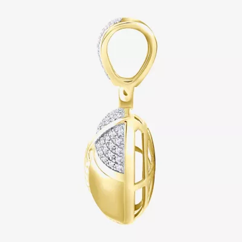 (J / I3) Mens 1/6 CT. T.W. Natural White Diamond 10K Gold Over Silver Pendant