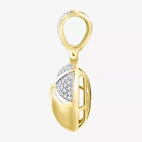 (J / I3) Mens 1/6 CT. T.W. Natural White Diamond 10K Gold Over Silver Pendant