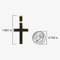 Cross (Black / I3) Mens 1/2 CT. T.W. Natural Black Diamond 10K Gold Cross Pendant