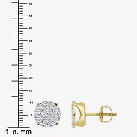 (J / I3) 1 CT. T.W. Natural White Diamond 10K Gold 9.9mm Oval Stud Earrings