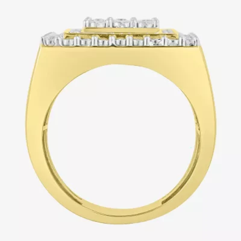 (J / I3) Mens 3/4 CT. T.W. Natural White Diamond 10K Gold Cocktail Ring