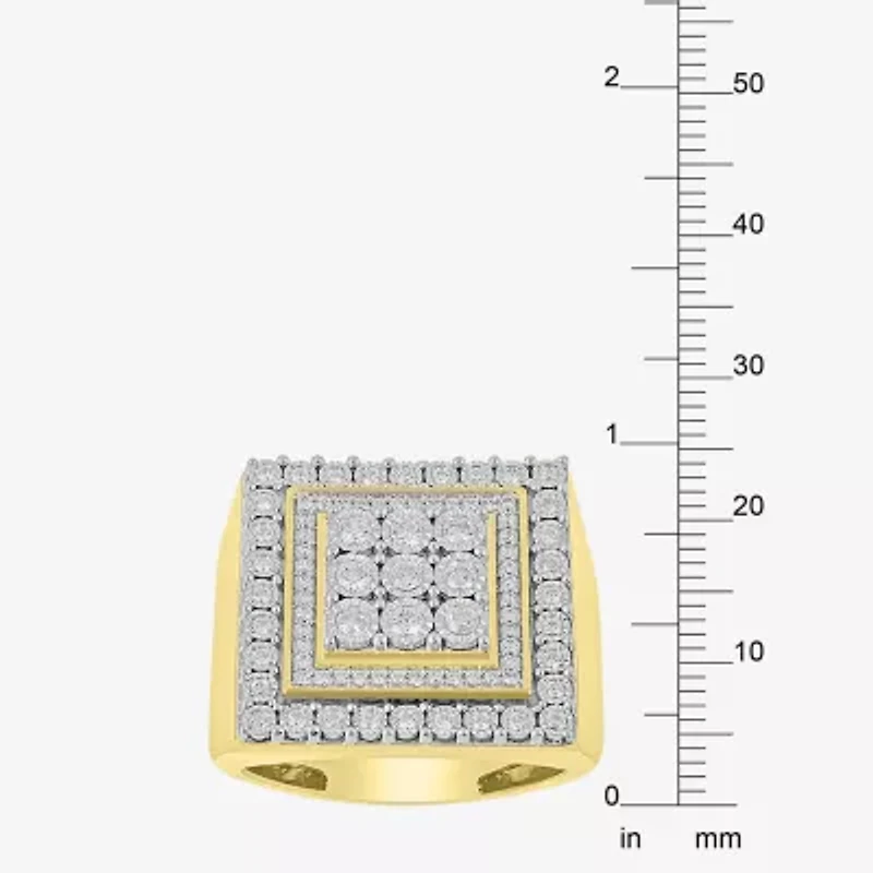 (J / I3) Mens 3/4 CT. T.W. Natural White Diamond 10K Gold Cocktail Ring