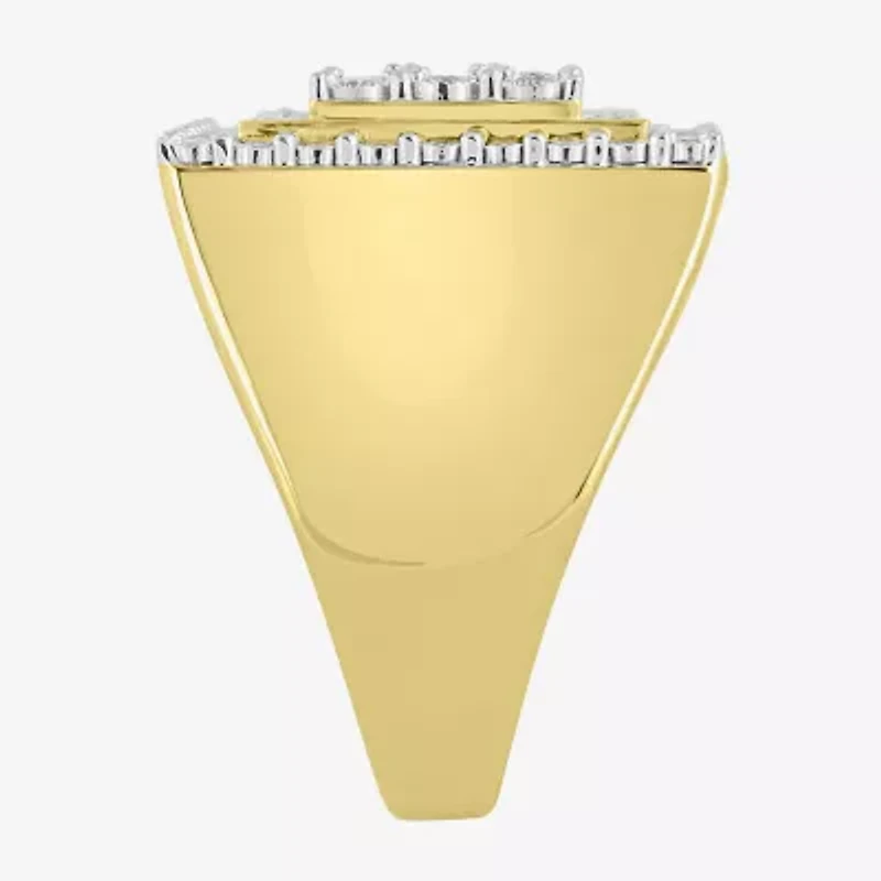 (J / I3) Mens 3/4 CT. T.W. Natural White Diamond 10K Gold Cocktail Ring