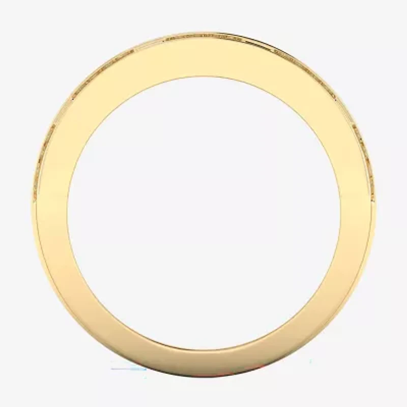 (Black / I3) Mens 1 CT. T.W. Natural Black Diamond 10K Gold Band