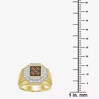 (Brown / I3) Mens 3/4 CT. T.W. Natural Champagne Diamond 10K Gold Cocktail Ring