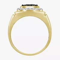 Black / I3) Mens 1 1/ CT. T.W. Natural Black Diamond 10K Gold Cocktail Ring