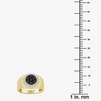 Black / I3) Mens 1 1/ CT. T.W. Natural Black Diamond 10K Gold Cocktail Ring