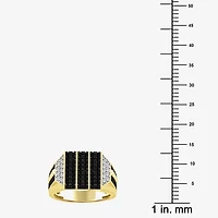 (Black / I3) Mens 1 CT. T.W. Natural Black Diamond 10K Gold Cocktail Ring