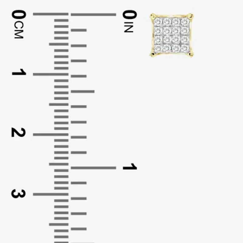 (J / I3) 3/4 CT. T.W. Natural White Diamond 10K Gold 8.1mm Stud Earrings