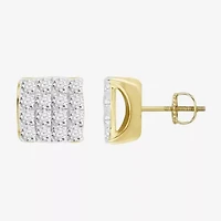 (J / I3) 3/4 CT. T.W. Natural White Diamond 10K Gold 8.1mm Stud Earrings