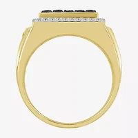 Black / I3) Mens 1/4 CT. T.W. Natural Black Diamond 10K Gold Cocktail Ring