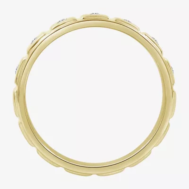 (J / I3) Mens 1/10 CT. T.W. Natural White Diamond 10K Gold Band