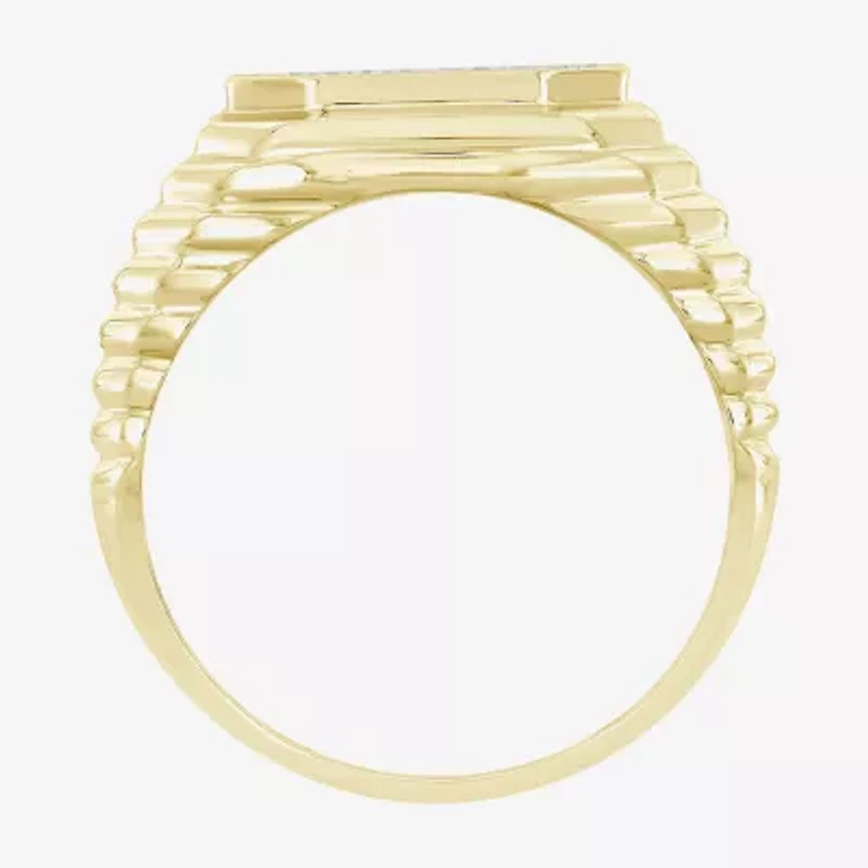 (J / I3) Mens 1/4 CT. T.W. Natural White Diamond 10K Gold Cocktail Ring