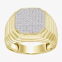 (J / I3) Mens 1/4 CT. T.W. Natural White Diamond 10K Gold Cocktail Ring