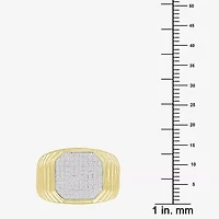 (J / I3) Mens 1/4 CT. T.W. Natural White Diamond 10K Gold Cocktail Ring