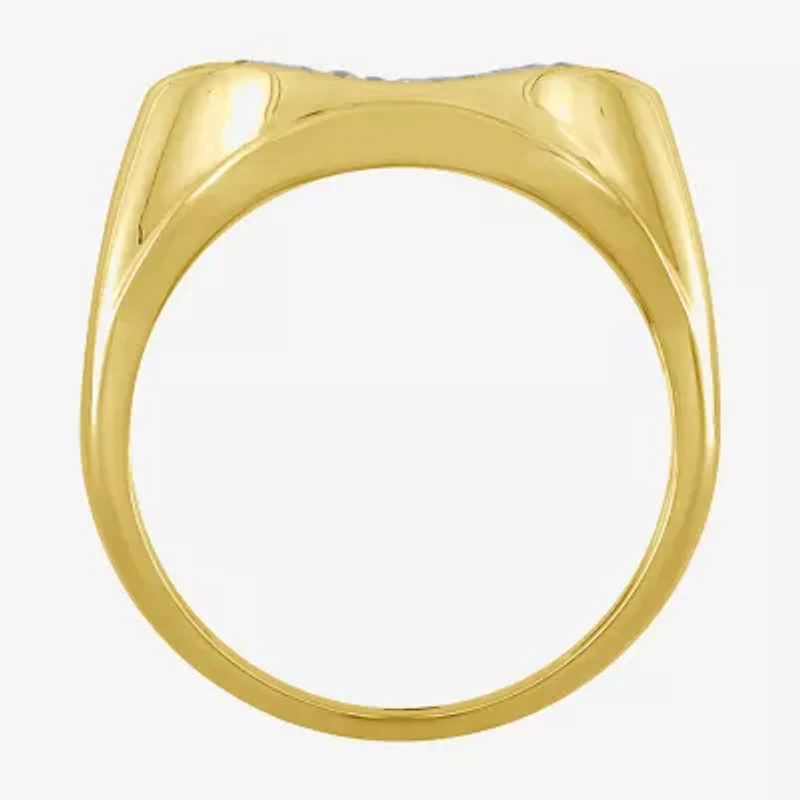 (J / I3) Mens 1/4 CT. T.W. Natural White Diamond 10K Gold Cocktail Ring