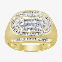 (J / I3) Mens 1/4 CT. T.W. Natural White Diamond 10K Gold Cocktail Ring
