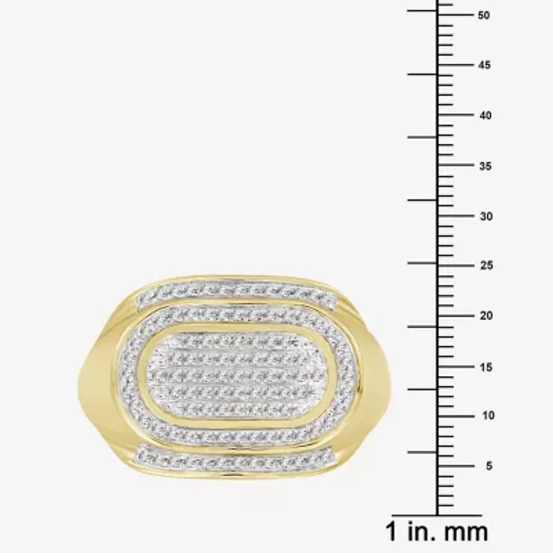 (J / I3) Mens 1/4 CT. T.W. Natural White Diamond 10K Gold Cocktail Ring