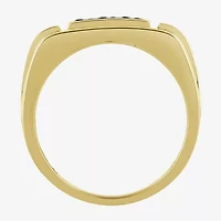 (Black / I3) Mens 1/4 CT. T.W. Natural Black Diamond 10K Gold Cocktail Ring