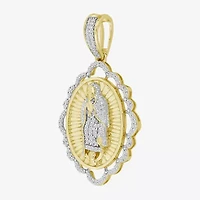 J / I3) Mens 1/5 CT. Natural White Diamond 10K Gold Pendant