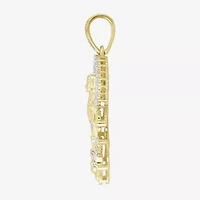 (J / I3) Mens 1/3 CT. T.W. Natural White Diamond 10K Gold Pendant