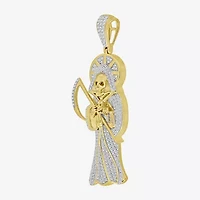 (J / I3) Mens 1/2 CT. T.W. Natural White Diamond 10K Gold Pendant