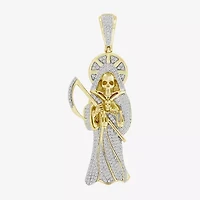 (J / I3) Mens 1/2 CT. T.W. Natural White Diamond 10K Gold Pendant