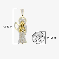 (J / I3) Mens 1/2 CT. T.W. Natural White Diamond 10K Gold Pendant