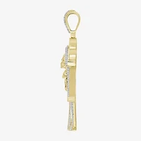 (J / I3) Mens 1/2 CT. T.W. Natural White Diamond 10K Gold Pendant