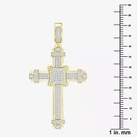 Cross (J / I3) Mens 1/2 CT. T.W. Natural White Diamond 10K Gold Cross Pendant
