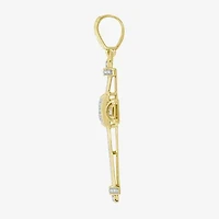 Cross (J / I3) Mens 1/2 CT. T.W. Natural White Diamond 10K Gold Cross Pendant