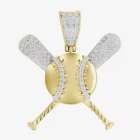 (J / I3) Mens 1/5 CT. Natural White Diamond 10K Gold Pendant
