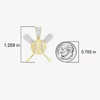 (J / I3) Mens 1/5 CT. Natural White Diamond 10K Gold Pendant