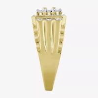 (J / I3) Mens 1/3 CT. T.W. Natural White Diamond 10K Gold Cushion Cocktail Ring