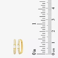 Gold Addiction Womens Cubic Zirconia 10K Gold Hoop Earrings