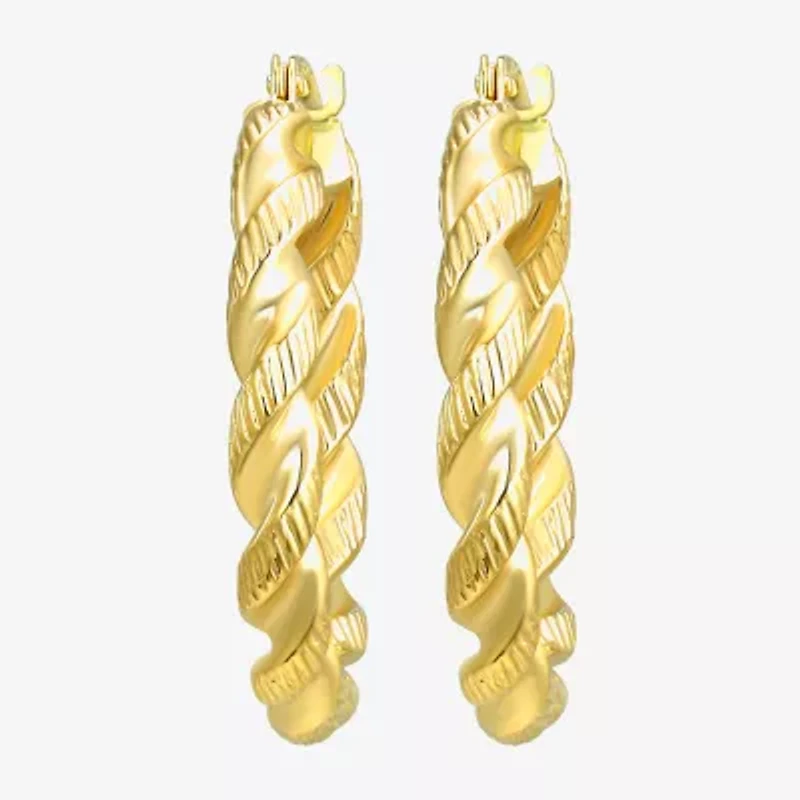 Womens 10K Gold 23mm Circle Hoop Earrings