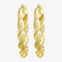 Womens 10K Gold 23mm Circle Hoop Earrings
