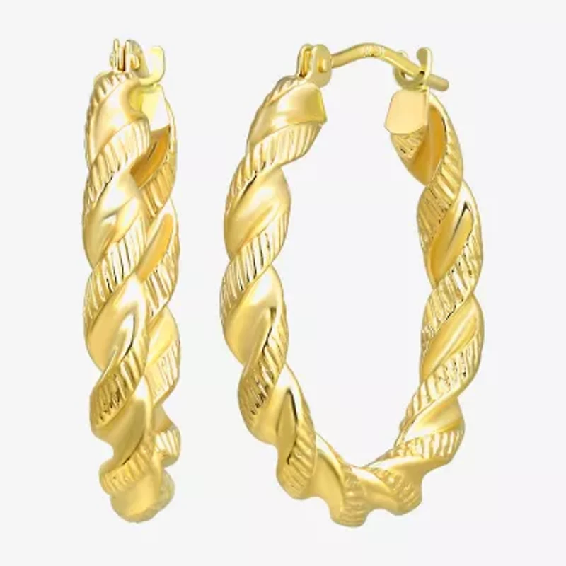 Womens 10K Gold 23mm Circle Hoop Earrings