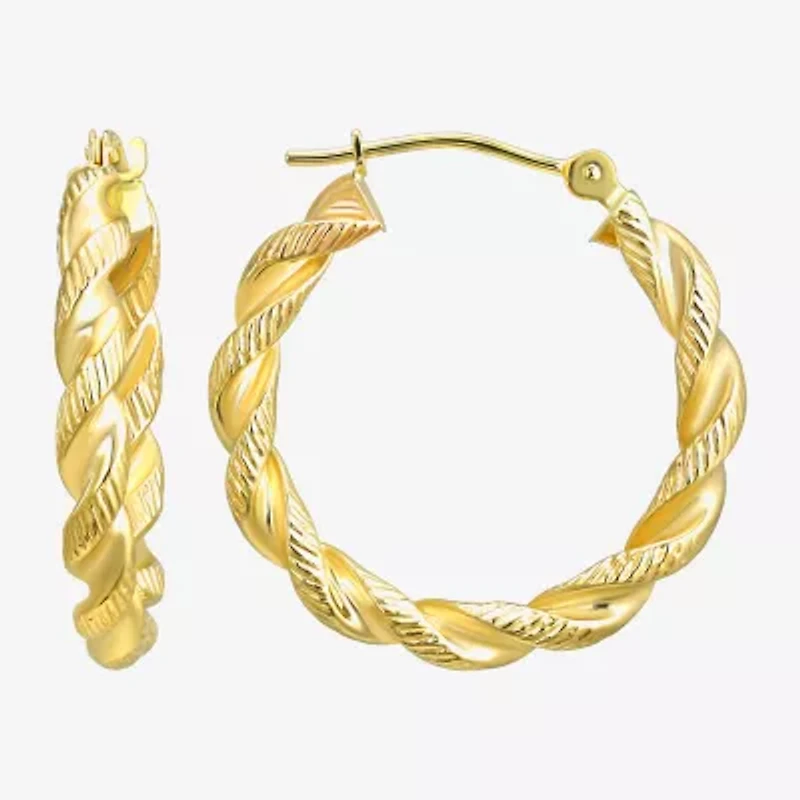 Womens 10K Gold 23mm Circle Hoop Earrings
